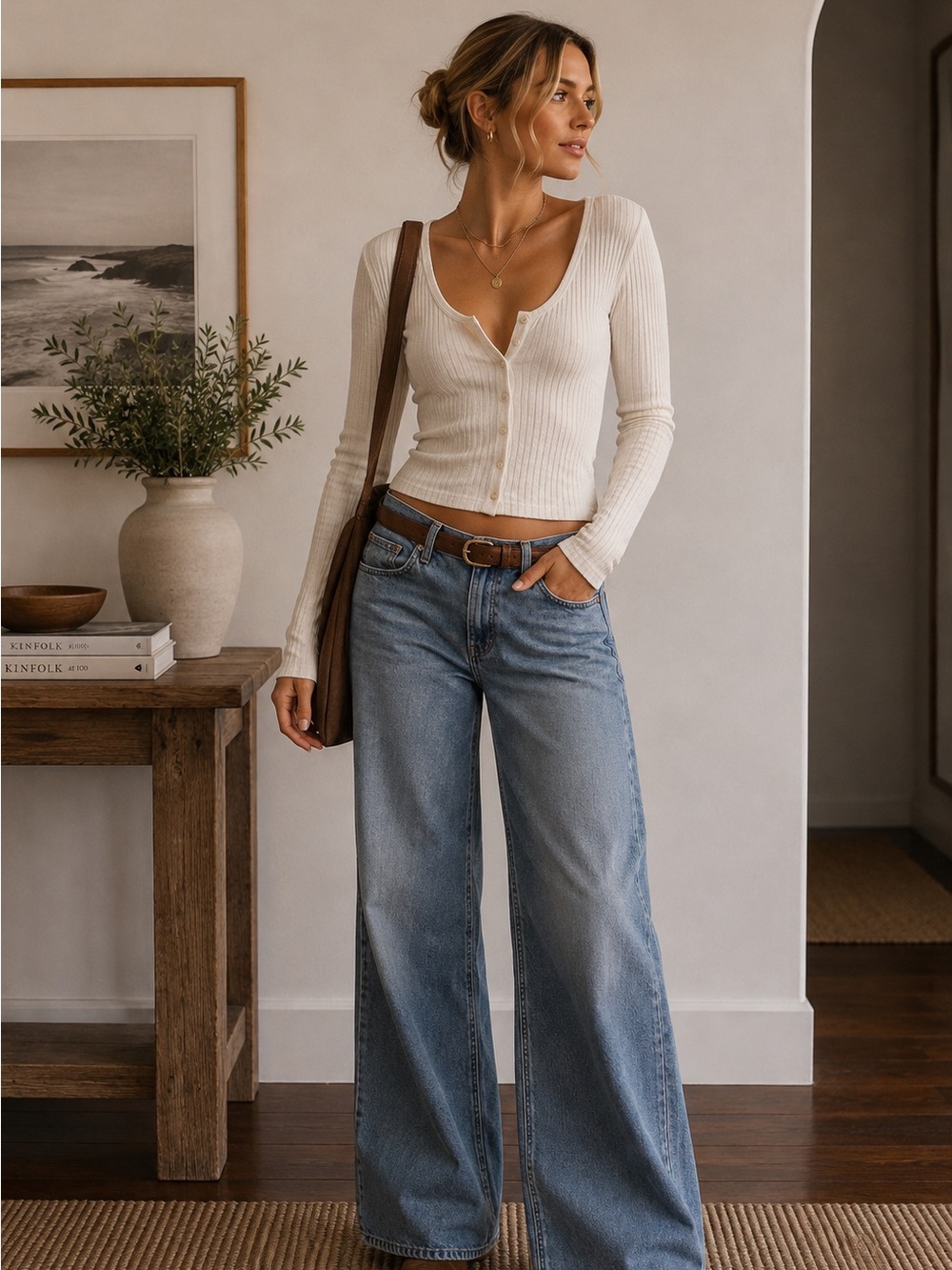 Madewell Women's Wide Leg Blue Jeans